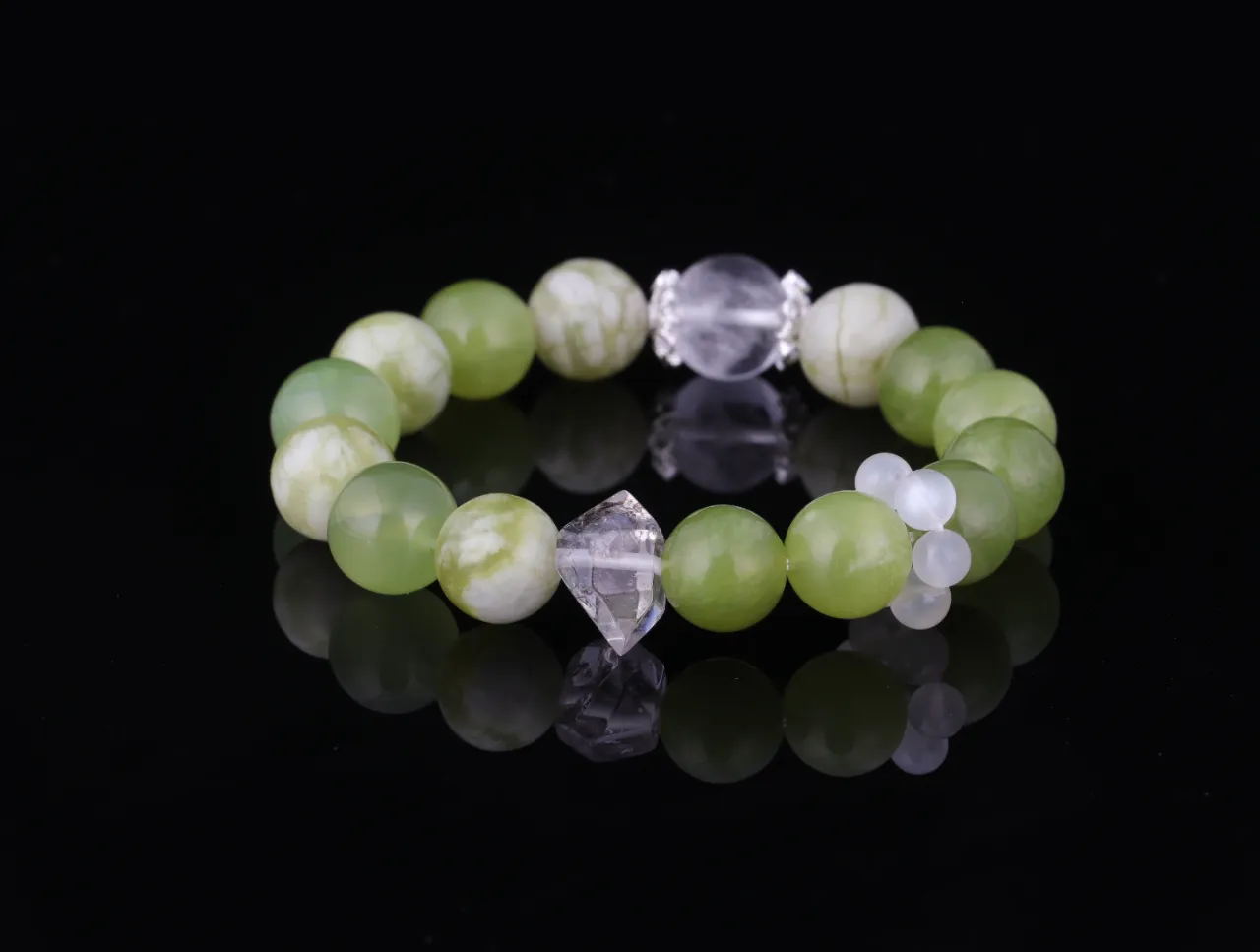 天然青提奶綠水晶手串輕奢小眾手鍊天然水晶
