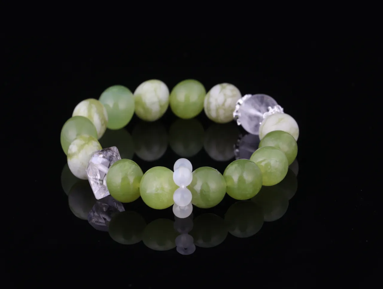 天然青提奶綠水晶手串輕奢小眾手鍊天然水晶 2