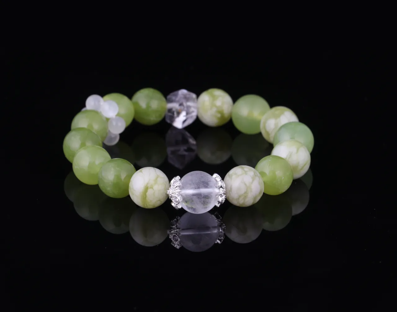 天然青提奶綠水晶手串輕奢小眾手鍊天然水晶 4
