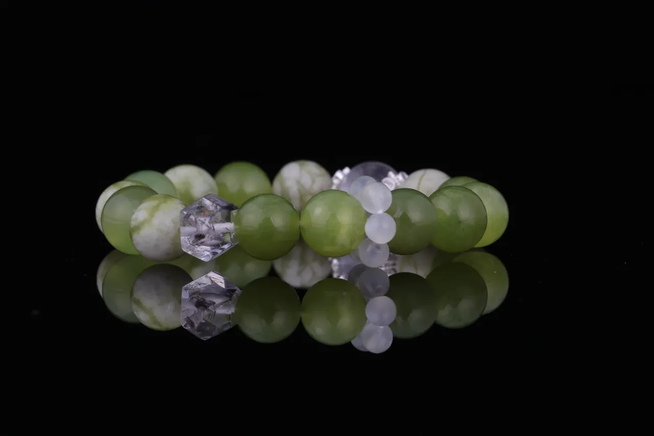 天然青提奶綠水晶手串輕奢小眾手鍊天然水晶 6
