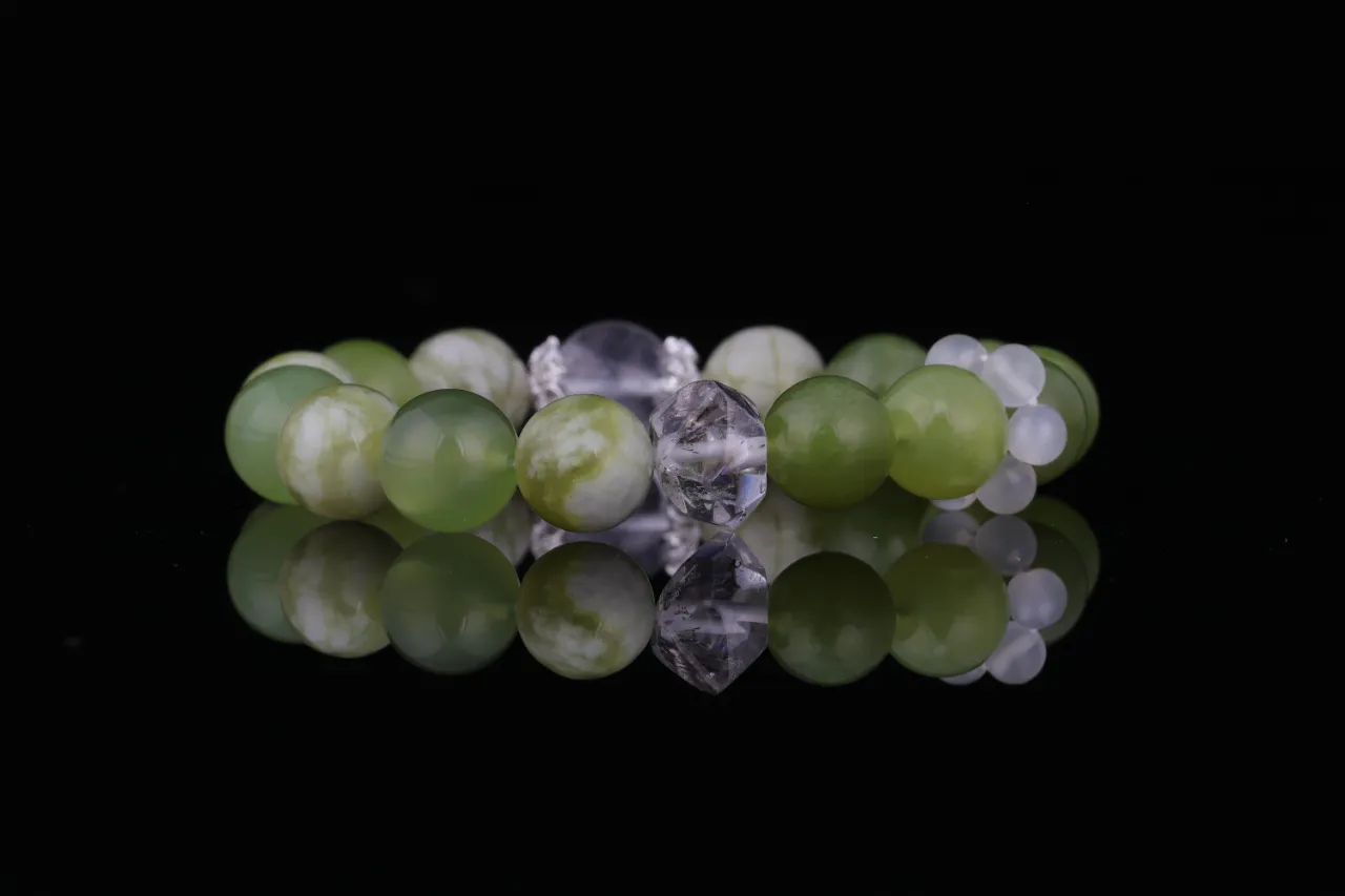 天然青提奶綠水晶手串輕奢小眾手鍊天然水晶 7