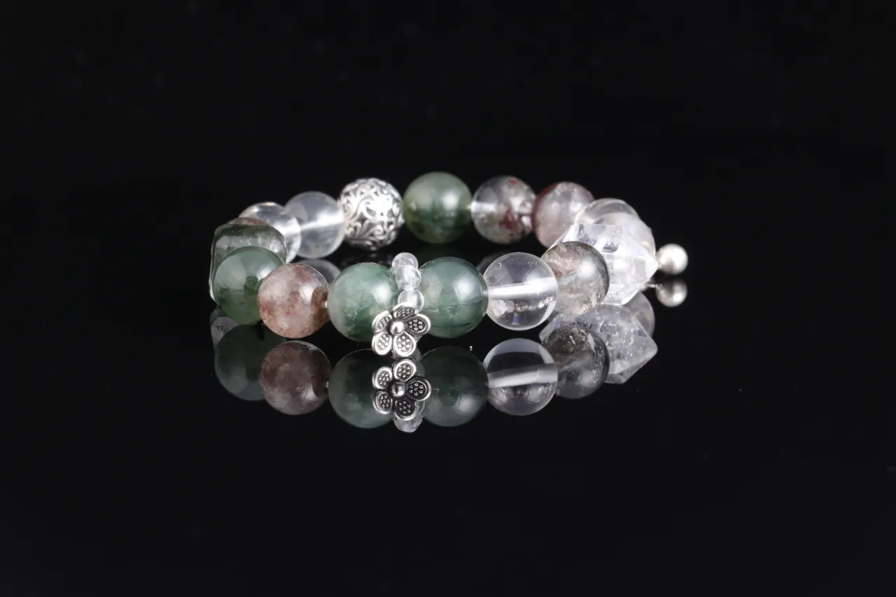 白水晶綠幽靈綠碧璽天然水晶生辰定制 3