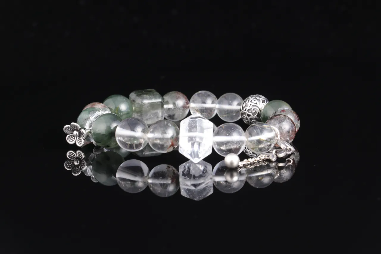 白水晶綠幽靈綠碧璽天然水晶生辰定制 4