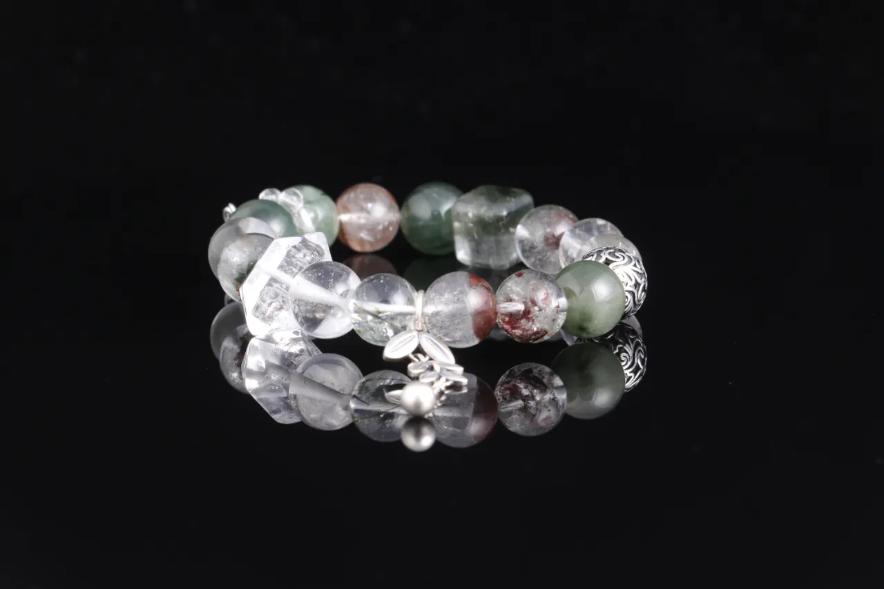 白水晶綠幽靈綠碧璽天然水晶生辰定制 5