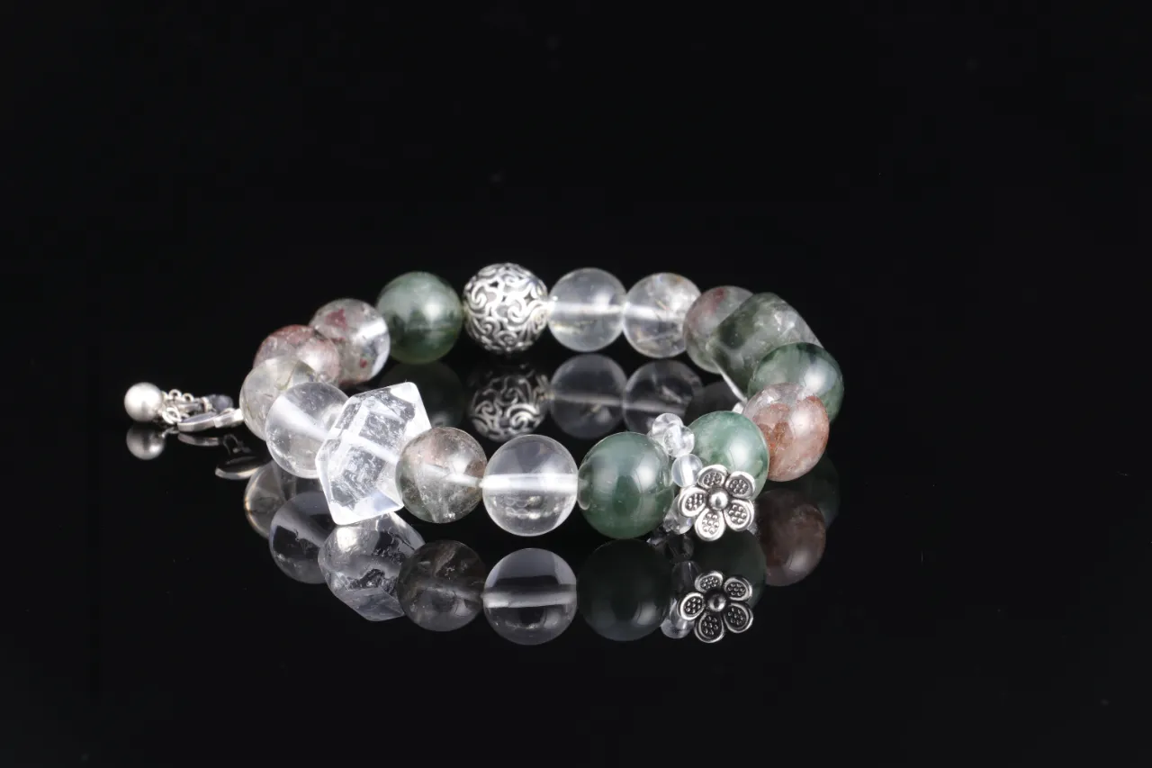 白水晶綠幽靈綠碧璽天然水晶生辰定制 7