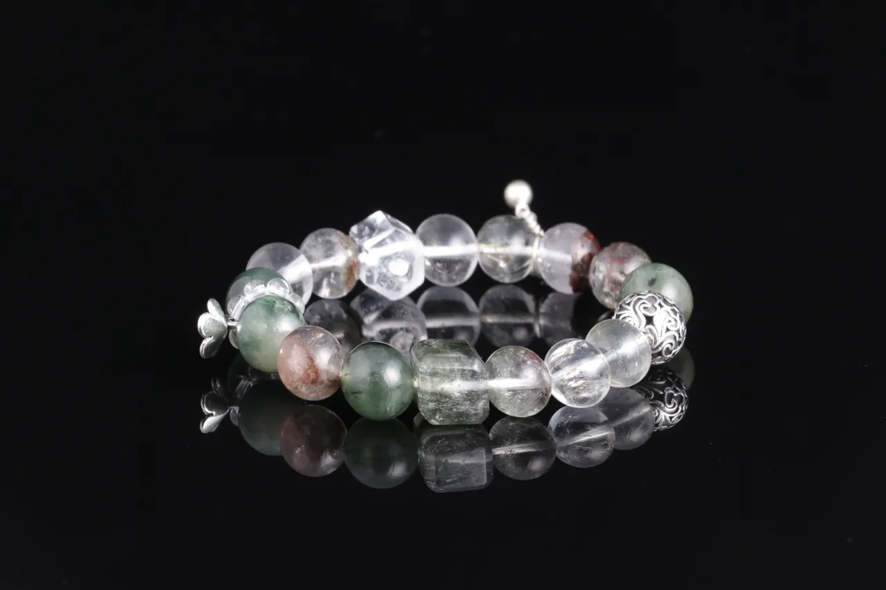 白水晶綠幽靈綠碧璽天然水晶生辰定制 8