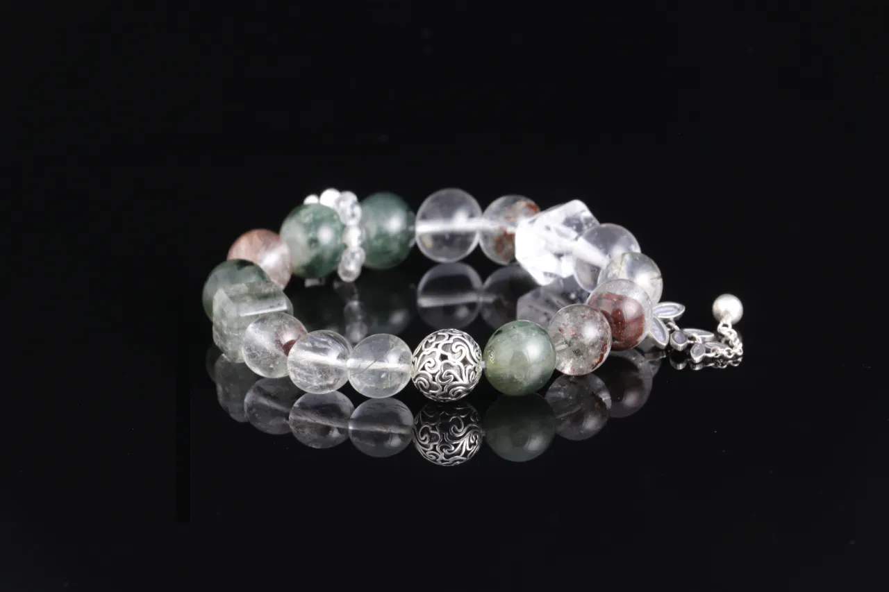 白水晶綠幽靈綠碧璽天然水晶生辰定制 9