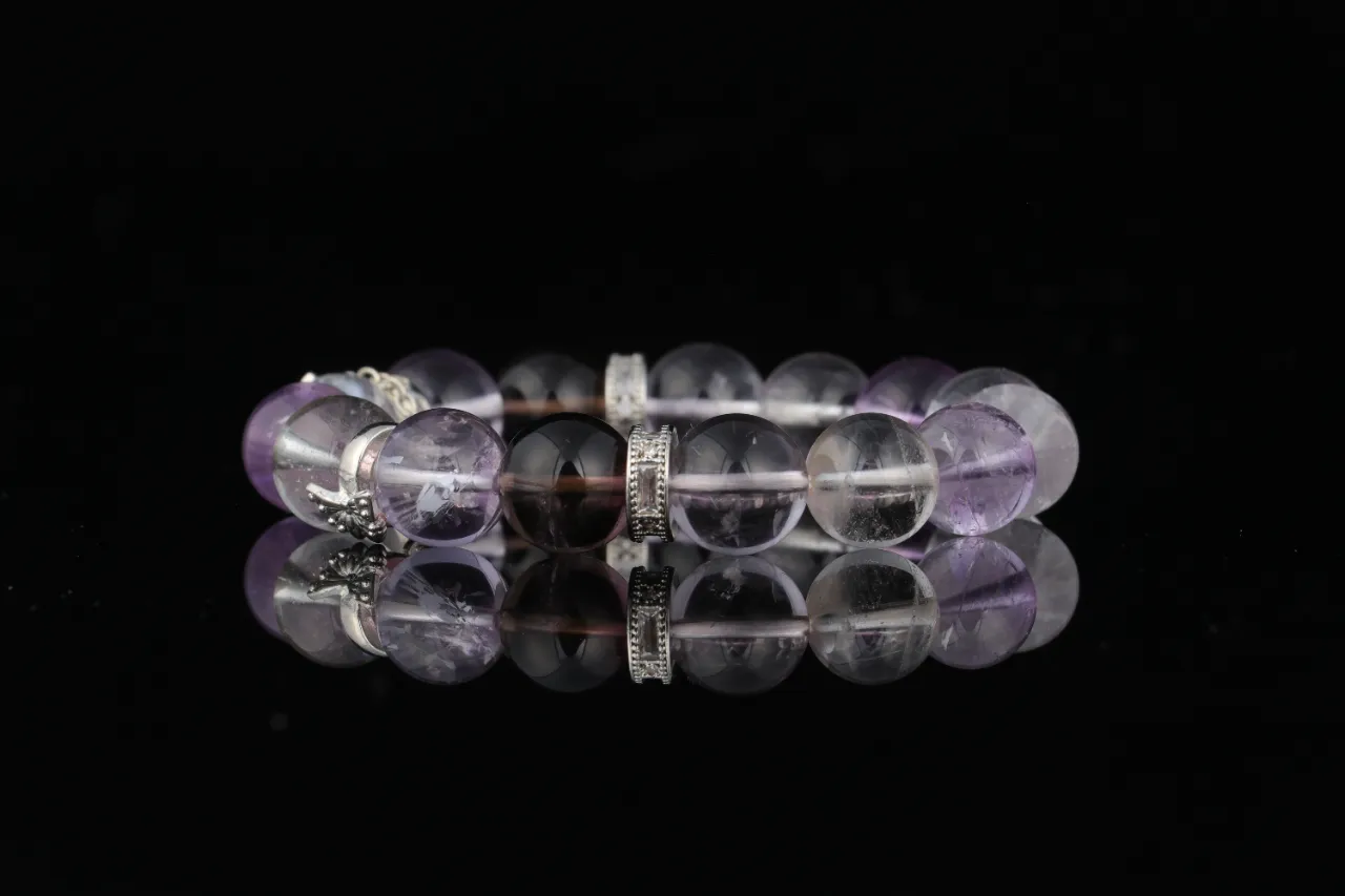 靈樞淨澈手串白水晶紫水晶茶晶生辰定制專屬客製 4