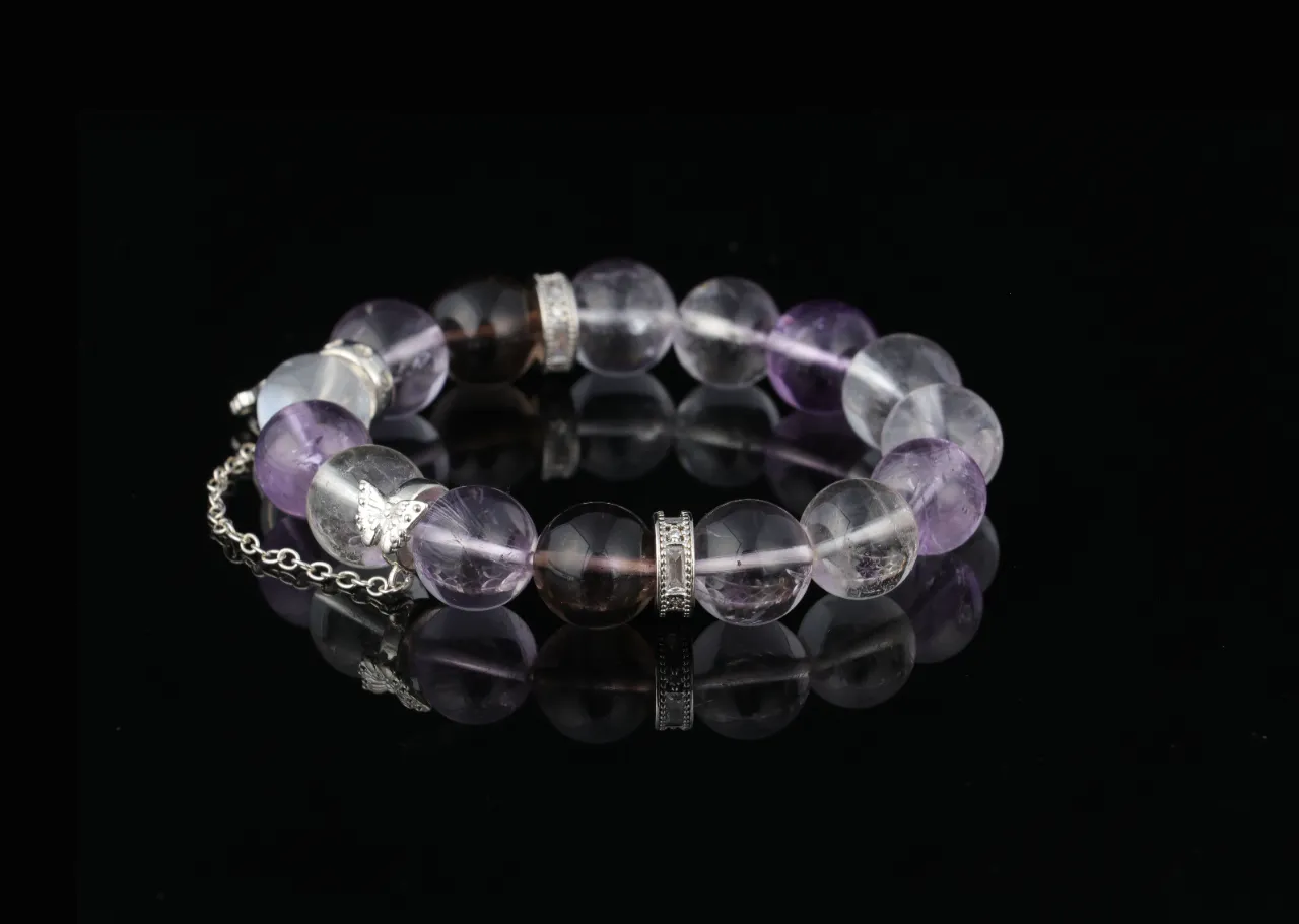 靈樞淨澈手串白水晶紫水晶茶晶生辰定制專屬客製 6
