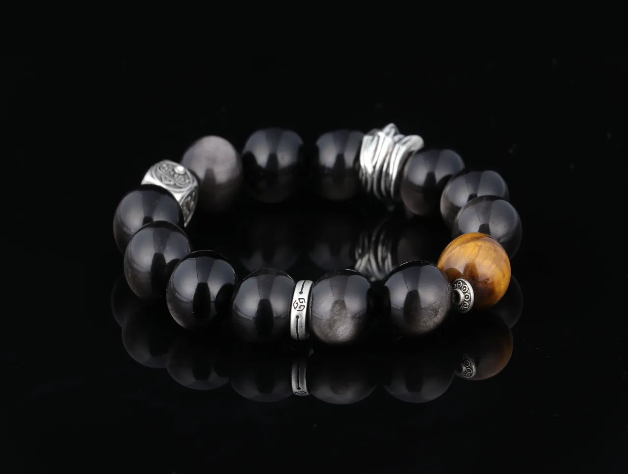 銀耀石虎眼石生辰定制專屬客製天然水晶手串 3