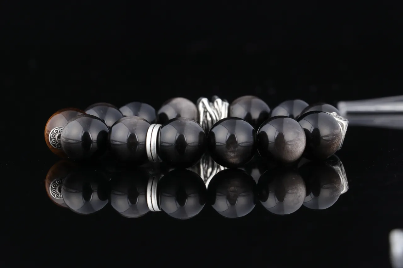 銀耀石虎眼石生辰定制專屬客製天然水晶手串 7