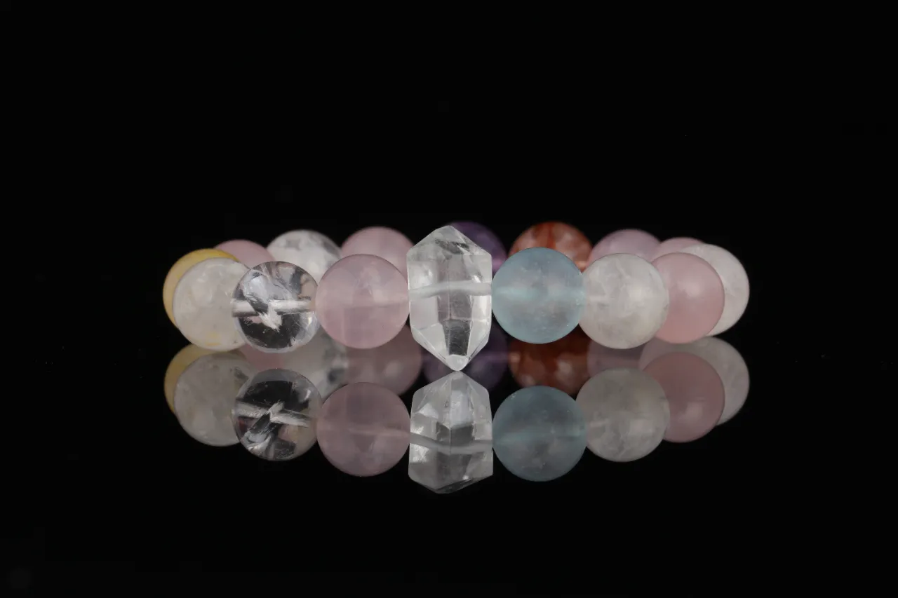 多寶水晶手串·海藍寶/紫水晶/紅膠花/白水晶/粉水晶 5