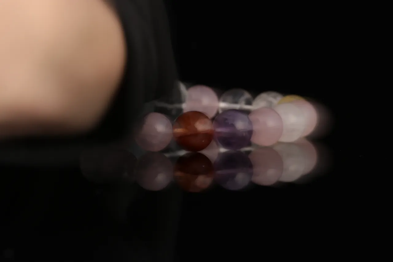 多寶水晶手串·海藍寶/紫水晶/紅膠花/白水晶/粉水晶 7