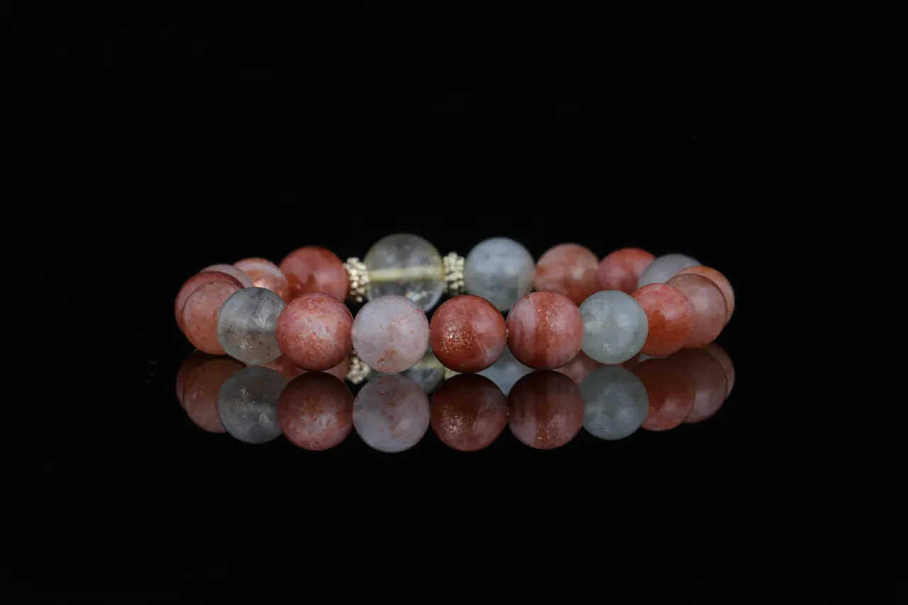 天然阿魯沙月光石金髮晶水晶串生辰定制專屬客製 3