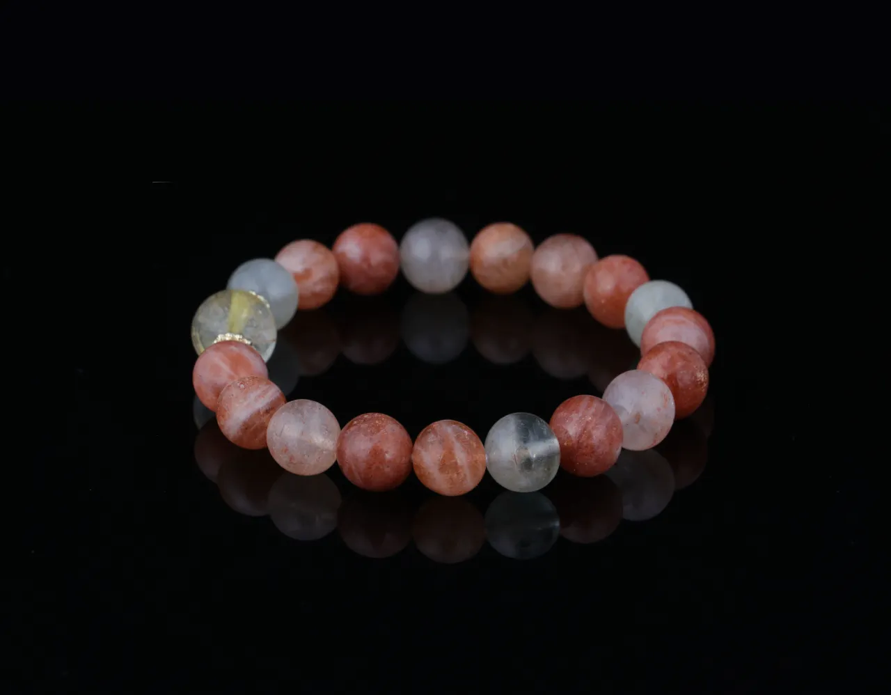 天然阿魯沙月光石金髮晶水晶串生辰定制專屬客製 8