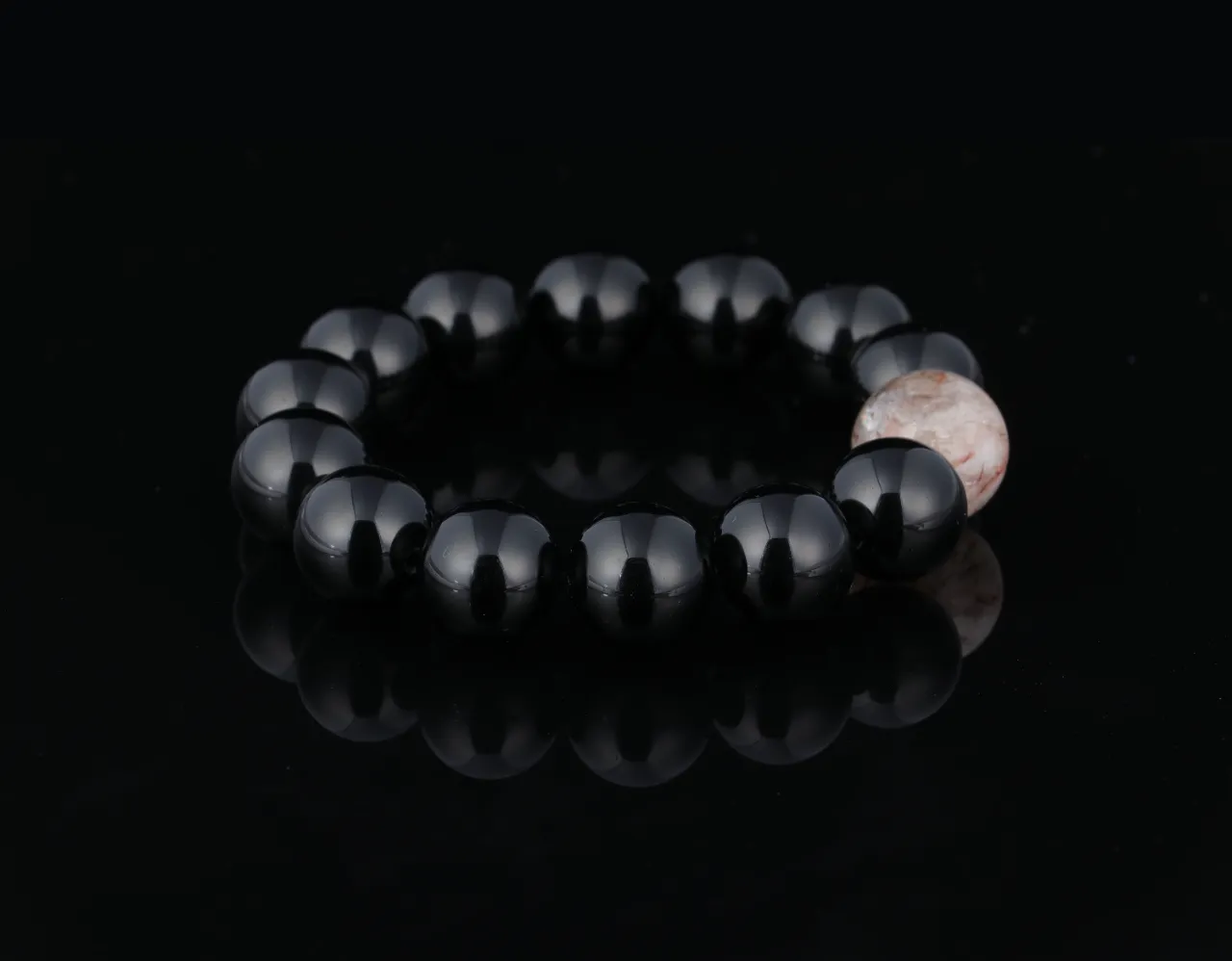 黑曜石超7手串天然水晶生辰定制 2