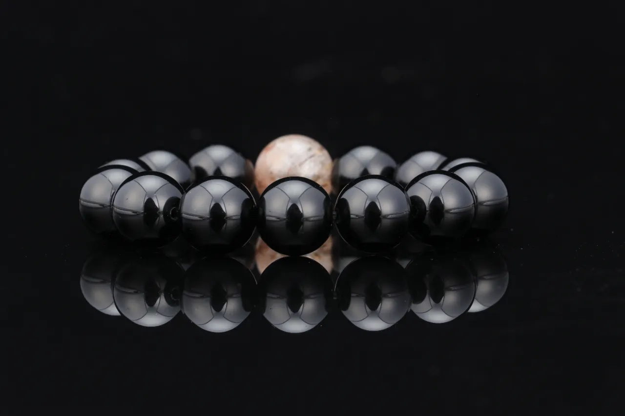 黑曜石超7手串天然水晶生辰定制 5