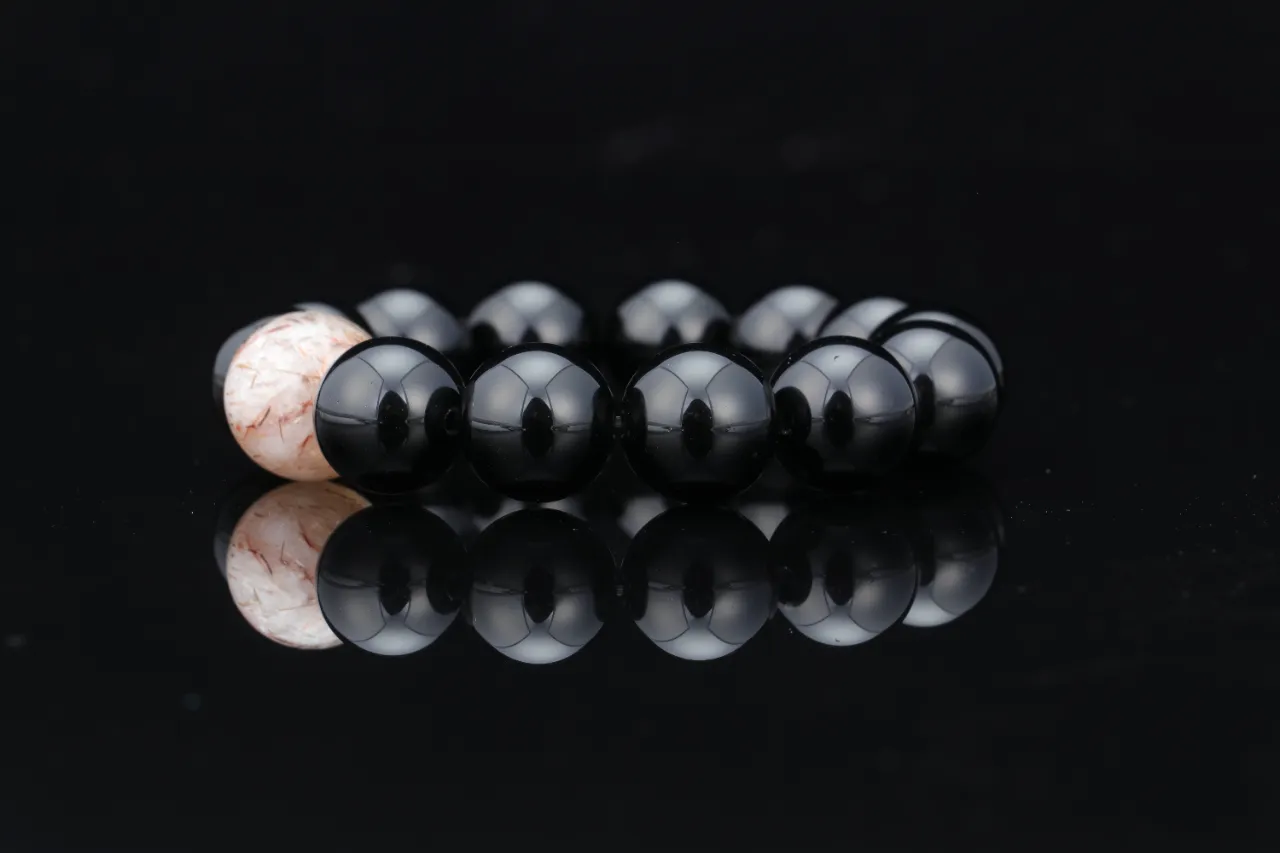 黑曜石超7手串天然水晶生辰定制 6