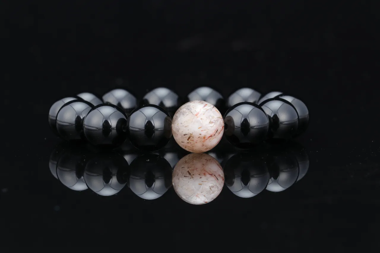 黑曜石超7手串天然水晶生辰定制 7