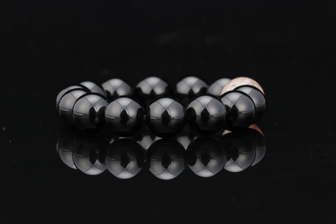 黑曜石超7手串天然水晶生辰定制 8