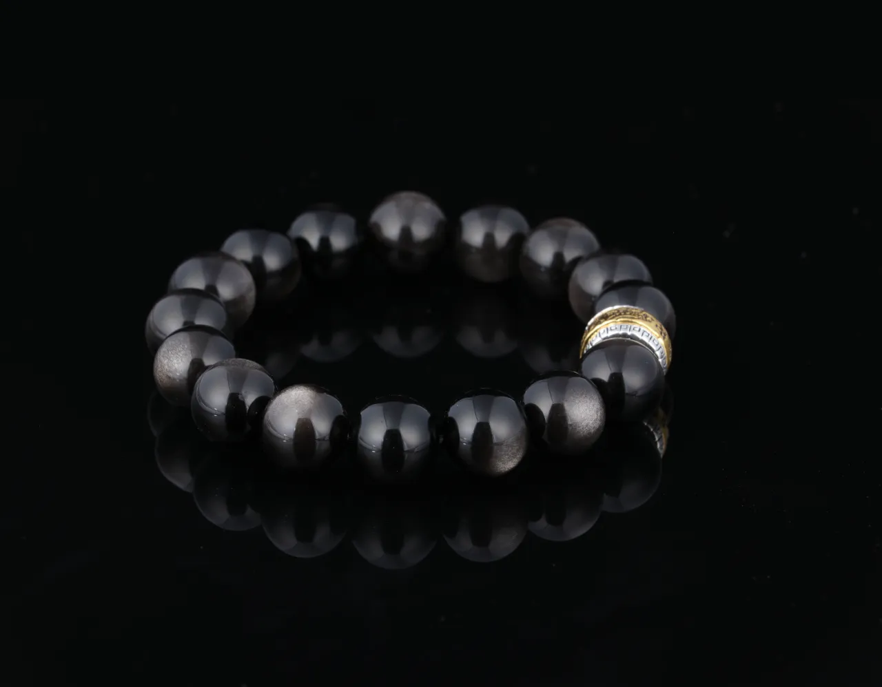 銀耀石漩渦手串天然水晶生辰定制 2