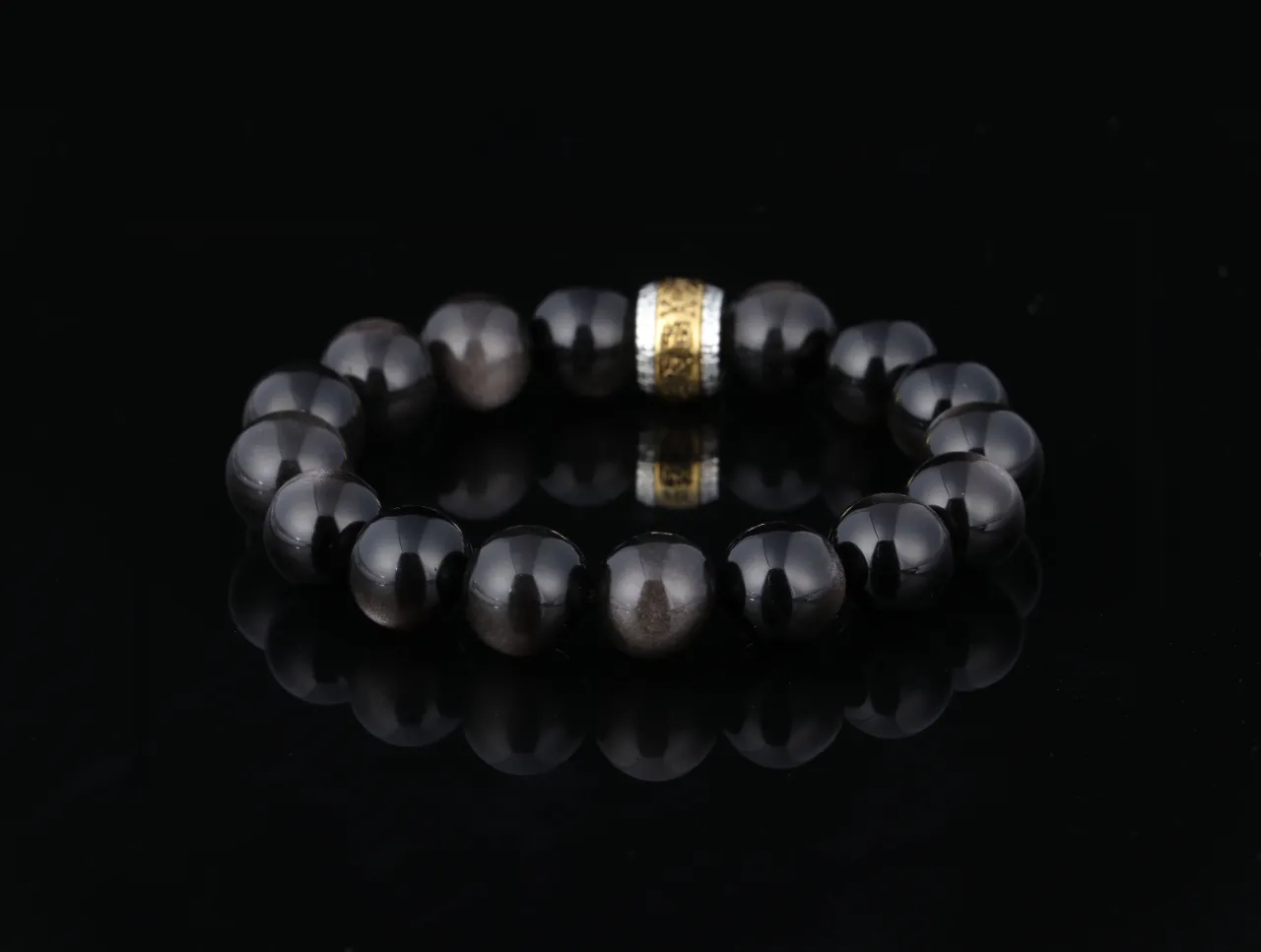 銀耀石漩渦手串天然水晶生辰定制 3