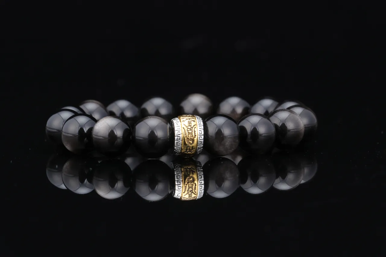 銀耀石漩渦手串天然水晶生辰定制 5