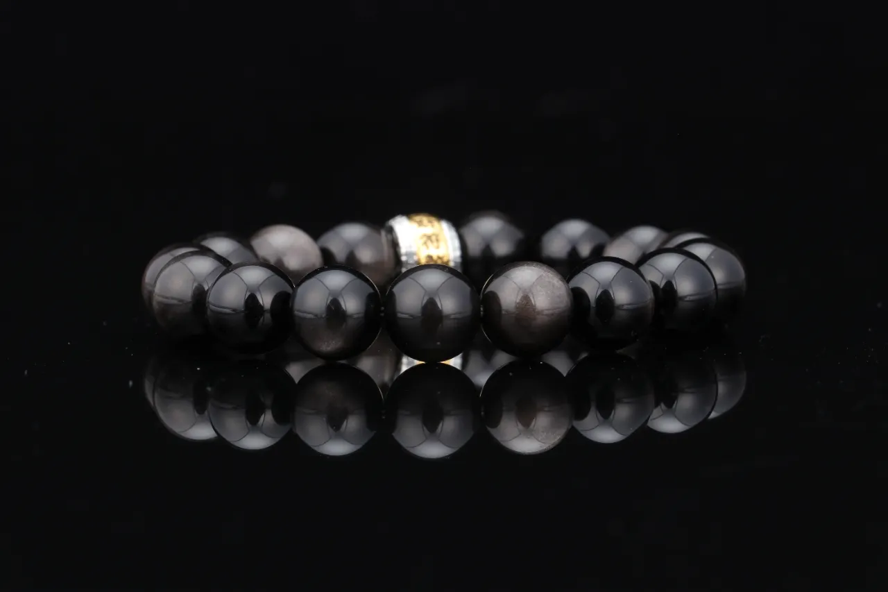 銀耀石漩渦手串天然水晶生辰定制 7