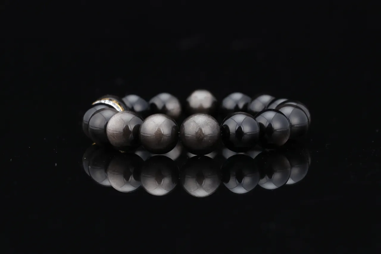 銀耀石漩渦手串天然水晶生辰定制 8