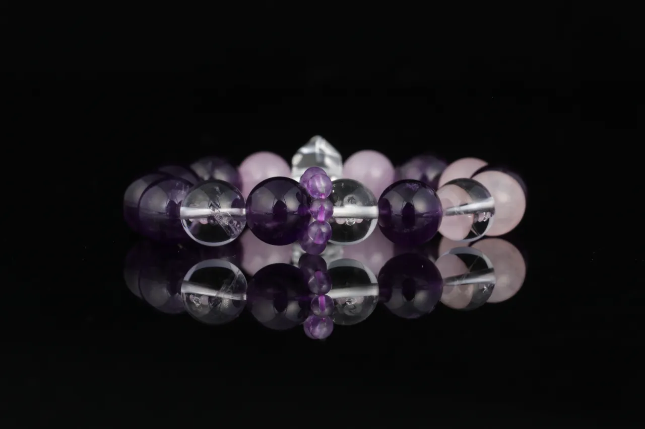 紫粉晶韻手串天然水晶手鍊生辰定制專屬客製 3