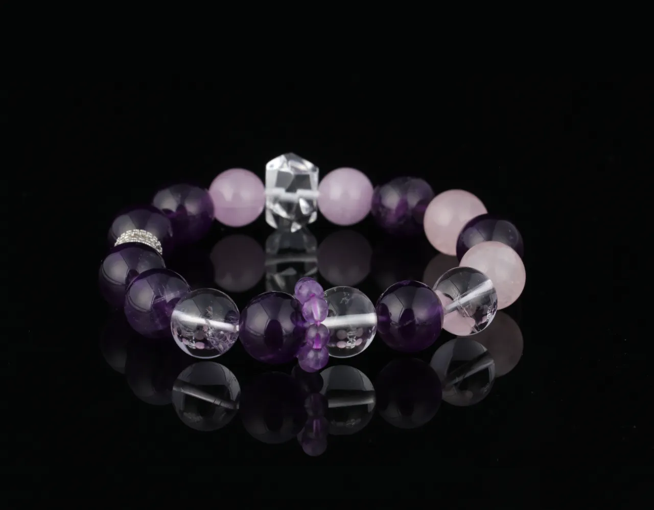 紫粉晶韻手串天然水晶手鍊生辰定制專屬客製 5