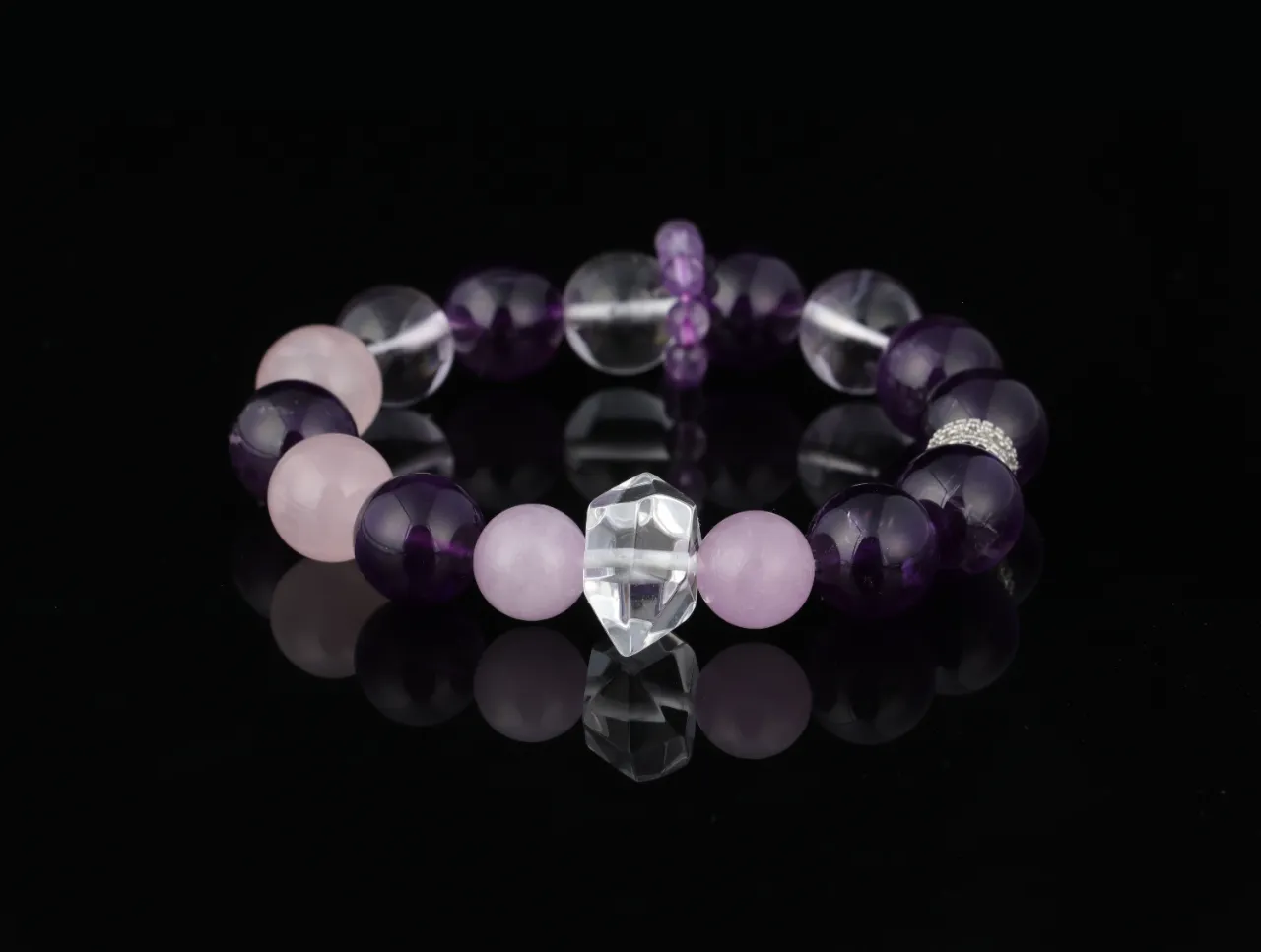 紫粉晶韻手串天然水晶手鍊生辰定制專屬客製 7
