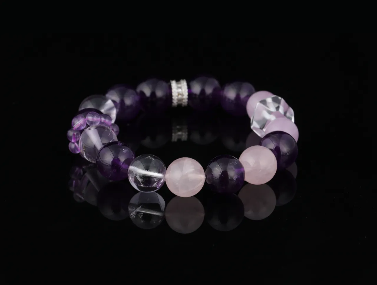 紫粉晶韻手串天然水晶手鍊生辰定制專屬客製 8