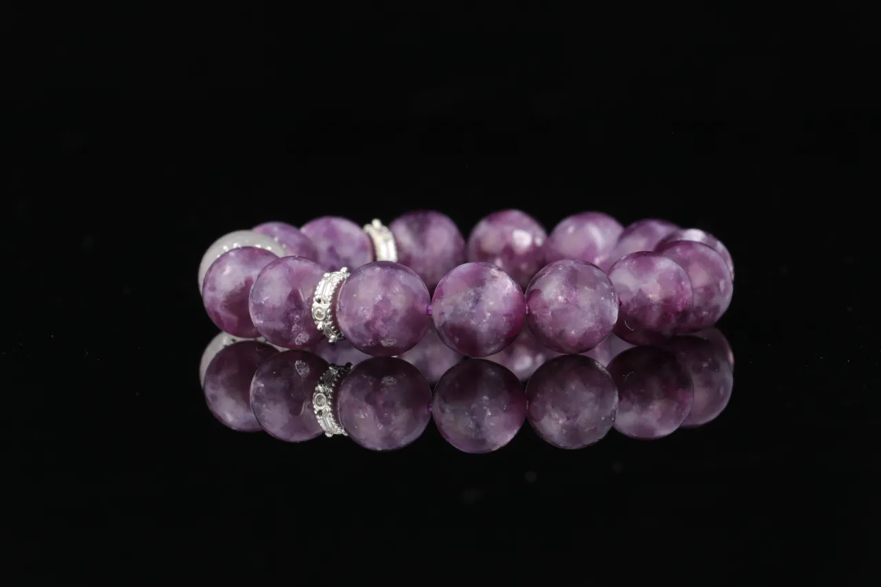 紫嫣 | 高品紫雲母白爆閃水晶手鍊生辰定制 6