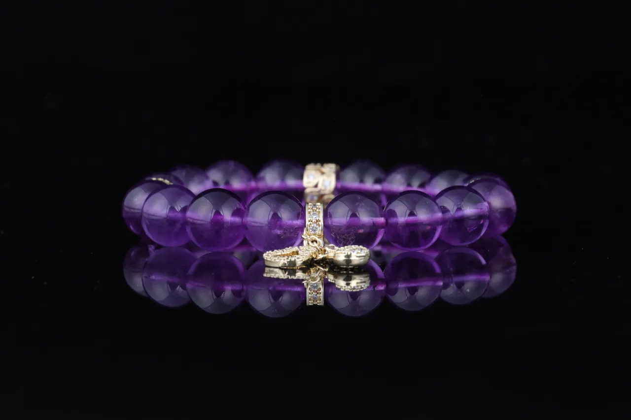 紫霄 | 紫水晶天然水晶手鍊生辰定制