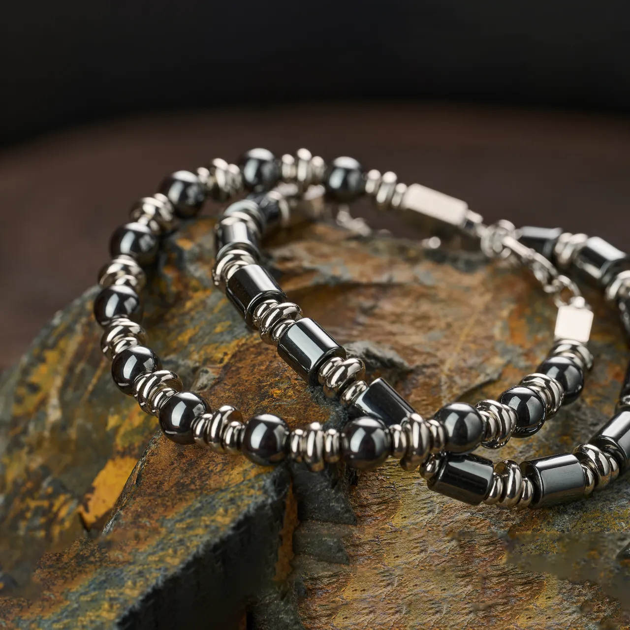 鐵磁石手鍊赤鐵礦手串6mm復古輕奢 圖片 2