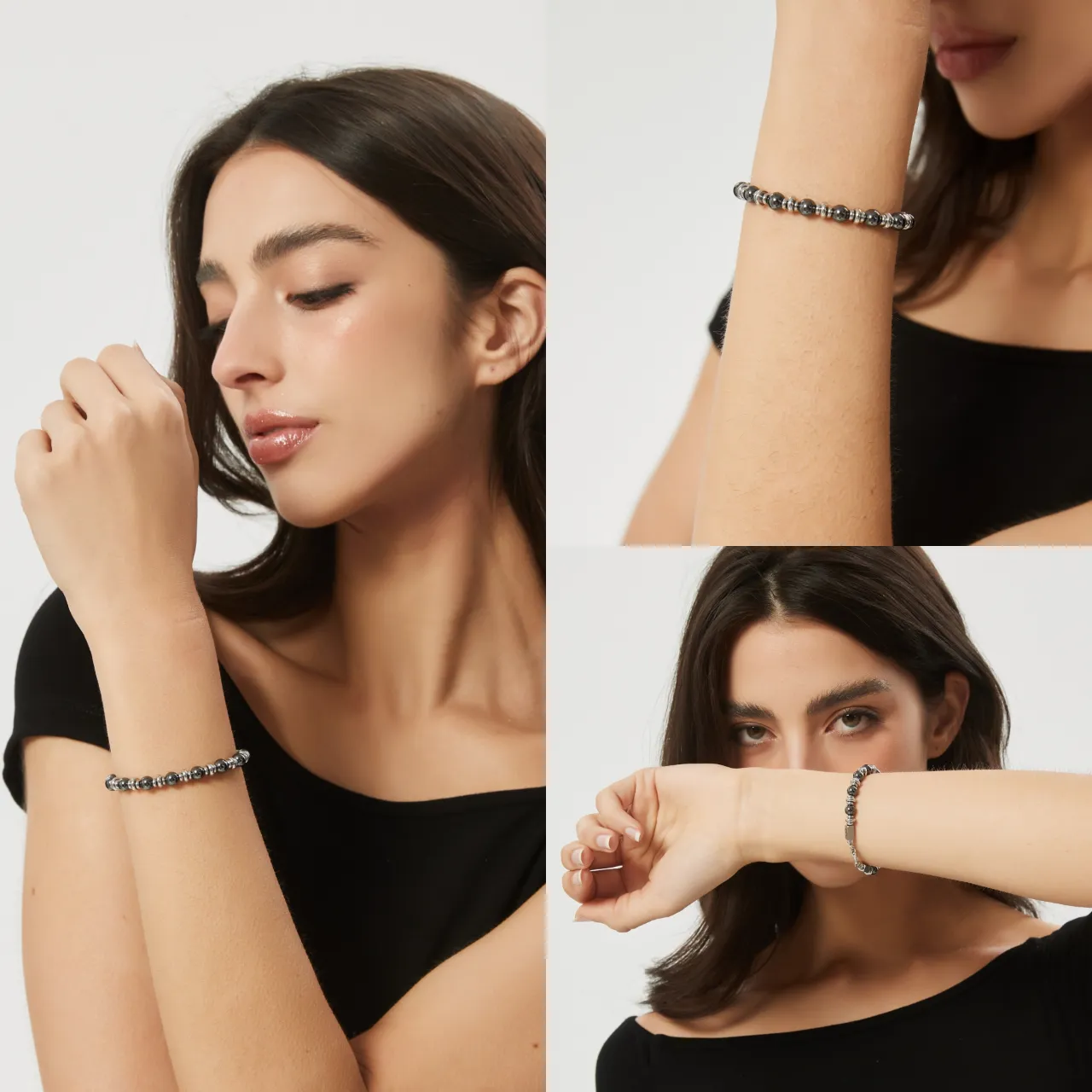 鐵磁石手鍊赤鐵礦手串6mm復古輕奢 圖片 5